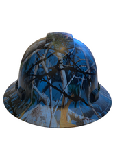Load image into Gallery viewer, Hydro Dipped Hard Hat Ridgeline Full Brim Custom Blue Vista Barbed Wire
