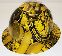 Load image into Gallery viewer, Hydro Dip Yellow Wonder Woman Full Brim Pyramex Ridgeline Hard Hat

