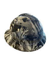 Load image into Gallery viewer, Hard Hat MSA V-Gard 500 Vented Full Brim Custom White Ace of Skulls Hydro Dipped
