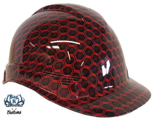 Load image into Gallery viewer, Custom Hydro Dipped Hard Hat High Gloss Red Honeycomb Hex
