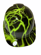 Load image into Gallery viewer, Custom Hydro Dipped Ridgeline Cap Style HiVis Green Lightning
