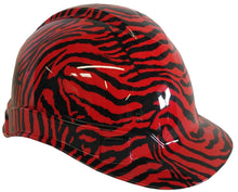 Load image into Gallery viewer, Hydro Dipped Custom Hard Hat Ridgeline Cap Style Red Zebra
