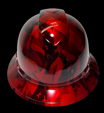 Load image into Gallery viewer, Hydro Dipped Hard Hat Ridgeline Full Brim Red Kandy American Flags
