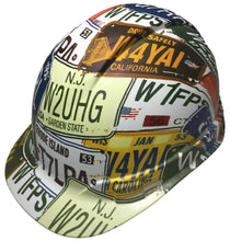 Load image into Gallery viewer, Hydro Dipped Hard Hat Ridgeline Cap Style Custom White License Plates
