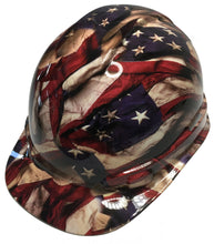 Load image into Gallery viewer, Hydro Dipped Hard Hat Cap Style Respect American Flags High Gloss
