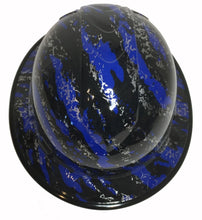 Load image into Gallery viewer, Hydro Dipped Hard Hat Ridgeline Full Brim Custom Dark Blue Marble Splash
