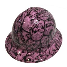 Load image into Gallery viewer, Hydro Dipped Hard Hat Ridgeline Full Brim Custom Light Pink Insanity Skulls
