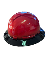 Load image into Gallery viewer, Hydro Dipped Hard Hat Ridgeline Full Brim Custom Red Carbon Fiber Black Brim
