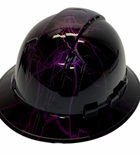 Load image into Gallery viewer, Hard Hat Ridgeline Hydro Dipped Full Brim Vented Custom Purple Kandy Lightning
