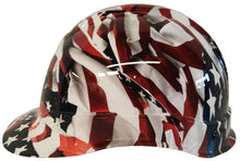 Load image into Gallery viewer, Hydro Dipped Hard Hat Ridgeline Cap Style Custom American Flags
