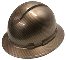 Load image into Gallery viewer, Hydro Dipped Hard Hat Ridgeline Full Brim Copper Metalic True Weave Carbon Fiber
