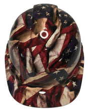 Load image into Gallery viewer, Hydro Dipped Hard Hat Cap Style Respect American Flags High Gloss

