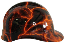 Load image into Gallery viewer, Hydro Dipped Hard Hat Ridgeline Cap Style Custom HiVis Orange Lightning
