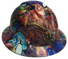 Load image into Gallery viewer, Hydro Dipped Hard Hat Ridgeline Full Brim Custom Colored Graffiti

