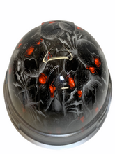 Load image into Gallery viewer, Hard Hat Ridgeline Cap Style Custom Silver Metallic Creeper Red Eye With Silver Metallic Brim
