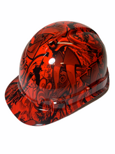 Load image into Gallery viewer, Custom Hydro Dip Hard Hat Ridgeline Cap Style Custom Red Graffiti
