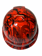 Load image into Gallery viewer, Custom Hydro Dip Hard Hat Ridgeline Cap Style Custom Red Graffiti
