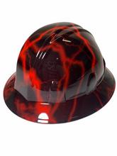 Load image into Gallery viewer, Hydro Dipped Hard Hat Sl Series Full Brim Custom Red Lightning
