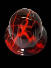 Load image into Gallery viewer, Hydro Dipped Hard Hat Sl Series Full Brim Custom Red Lightning

