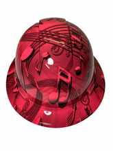 Load image into Gallery viewer, Hydro Dipped Hard Hat Ridgeline Full Brim Custom Pink Music Symbols

