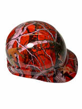 Load image into Gallery viewer, Hydro Dipped Hard Hat Ridgeline Cap Style Custom Red Vista Camo
