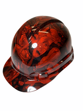 Load image into Gallery viewer, Custom Hydro Dip Hard Hat Ridgeline Cap Style Custom Red Naughty No Evil
