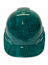 Load image into Gallery viewer, Custom Hydro Dipped Hard Hat Ridgeline Cap Style Dark Green Snakeskin
