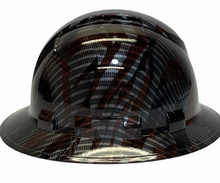 Load image into Gallery viewer, Custom Hydro Dipped Carbon Fiber American Flags Ridgeline Full Brim Vented Hard Hat

