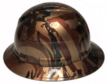 Load image into Gallery viewer, Custom Hydro Dipped Hard Hat Ridgeline Full Brim Hydro Dipped Copper Metallic American Flags
