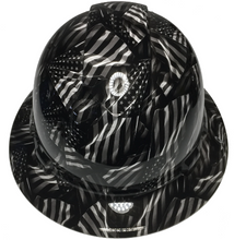 Load image into Gallery viewer, Custom Hydro Dipped Hard Hat White Negative American Flags Ridgeline Full Brim

