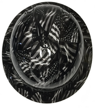 Load image into Gallery viewer, Custom Hydro Dipped Hard Hat White Negative American Flags Ridgeline Full Brim
