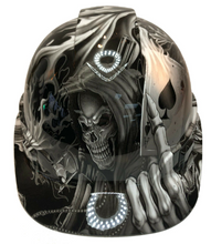 Load image into Gallery viewer, Custom Hydro Dipped Hard Hat Ridgeline Cap Style White Ace Of Skulls
