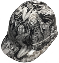 Load image into Gallery viewer, Custom Hydro Dip Hard Hat Ridgeline Cap Style Custom White Naughty Boy
