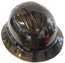 Load image into Gallery viewer, Hard Hat Ridgeline Full Brim Custom Gold Carbon Fiber Hydro Dipped
