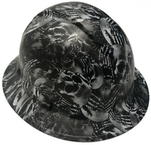 Load image into Gallery viewer, Custom Hard Hat White No Evil Skeletons Full Brim Ridgeline
