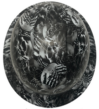 Load image into Gallery viewer, Custom Hard Hat White No Evil Skeletons Full Brim Ridgeline
