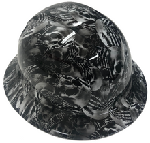 Load image into Gallery viewer, Custom Hard Hat White No Evil Skeletons Full Brim Ridgeline
