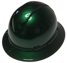 Load image into Gallery viewer, Custom Hard Hat Green Kandy Carbon Fiber Hydro Dipped Full Brim Ridgeline
