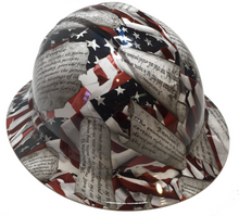 Load image into Gallery viewer, Hydro Dipped Hard Hat Ridgeline Full Brim Custom Amendments American Flags High Gloss
