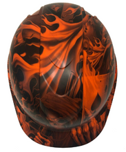 Load image into Gallery viewer, Custom Hydro Dipped Hard Hat Ridgeline Cap Style Orange Ace Of Skulls
