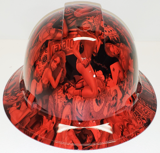 Hydro dip Hard Hat Red Naughty Boy Pyramex Ridgeline Protective