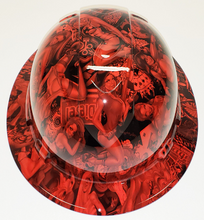 Load image into Gallery viewer, Hydro dip Hard Hat Red Naughty Boy Pyramex Ridgeline Protective
