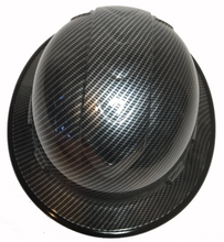 Load image into Gallery viewer, Custom Hard Hat True Weave Carbon Fiber Hydro Dipped with Black EdgeGard Full Brim Ridgeline
