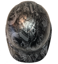 Load image into Gallery viewer, Custom Hydro Dipped Hard Hat Silver Metallic Gambler Ridgeline Cap Style
