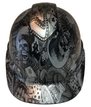 Load image into Gallery viewer, Custom Hydro Dipped Hard Hat Silver Metallic Gambler Ridgeline Cap Style
