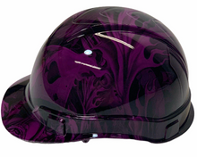 Load image into Gallery viewer, Custom Hydro Dipped Hard Hat Ridgeline Cap Style Purple Ace Of Skulls
