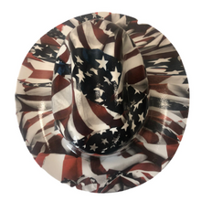 Load image into Gallery viewer, Custom Hydro Dipped Western Outlaw American Flags Patriotic Series Cowboy Hat
