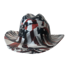 Load image into Gallery viewer, Custom Hydro Dipped Western Outlaw American Flags Patriotic Series Cowboy Hat
