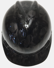 Load image into Gallery viewer, Custom Hard Hat Metallic Graphite Punisher American Flags MSA VGard Cap Style
