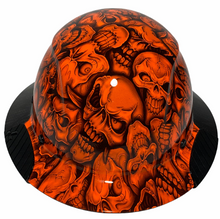 Load image into Gallery viewer, Custom Hydro Dipped Black and Orange Insanity Skulls Lift DAX Fifty 50 Carbon Fiber HDF50C-19OC  Full Brim Hard Hat
